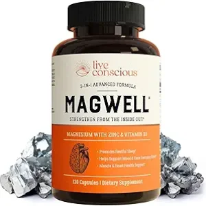Live Conscious Magwell Magnesium Zinc & Vitamin D3 – Magnesium Glycinate, Malate, & Citrate
