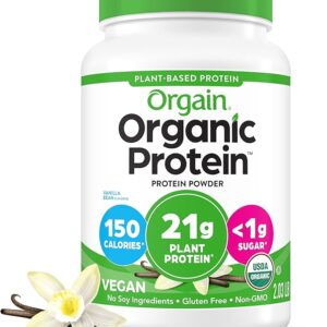 Orgain Organic Vegan Protein Powder, Vanilla Bean