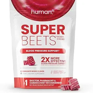 Humann SuperBeets Heart Chews, Nitric Oxide and Blood Pressure Support