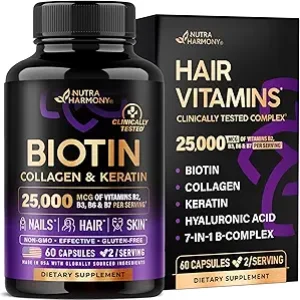 Biotin | Collagen | Hyaluronic Acid | Keratin – Clinically Tested Supplement – Hair Growth Support